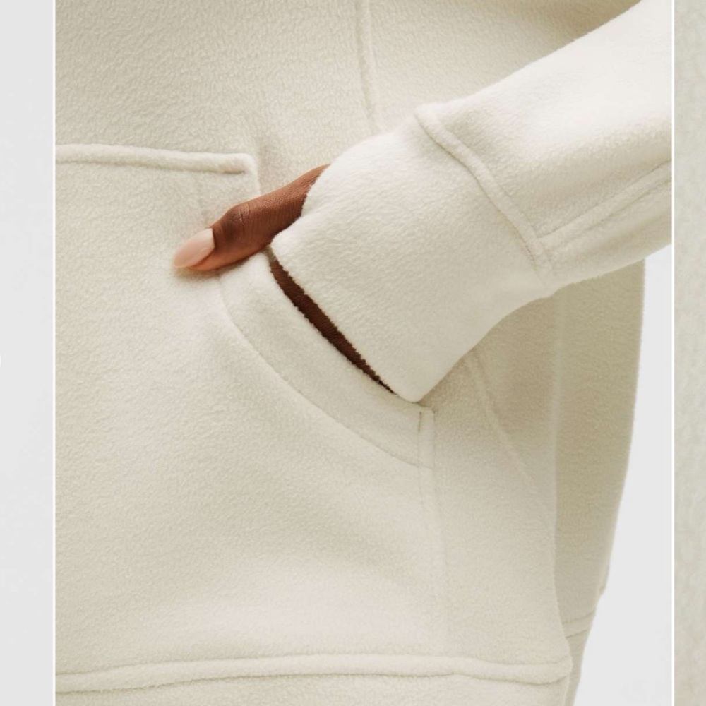 Lululemon Scuba Tumbled Fleece Funnel-Neck Full Zip| Bone | s: M/L - Picture 3 of 8